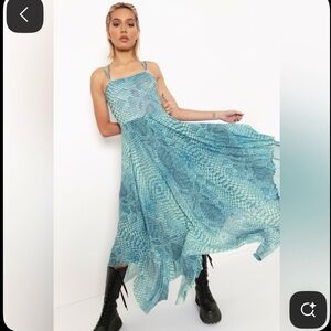 NWT Blackmilk Sea Serpent Snake Print Layered Handkerchief Dress Large